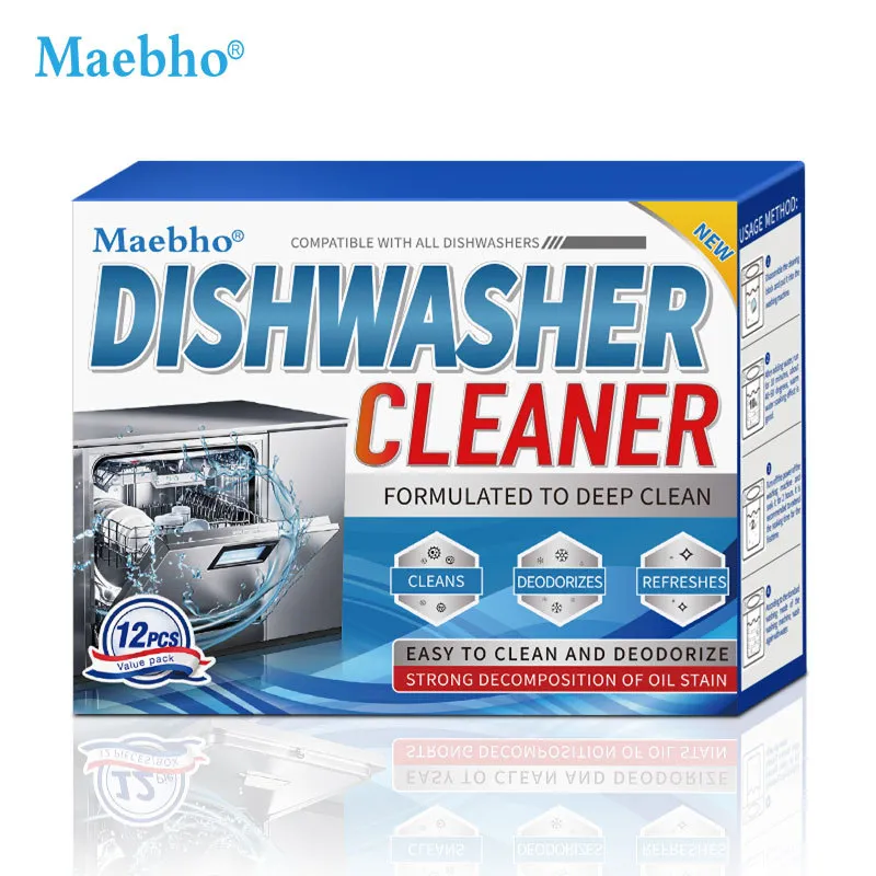 Dishwasher Cleaner Tablets – Effervescent Descaler & Grease Remover, Deep-Cleans Inside Dishwashers, Removes Limescale and Odors, Dedicated Cleaning Blocks for Dishwashers